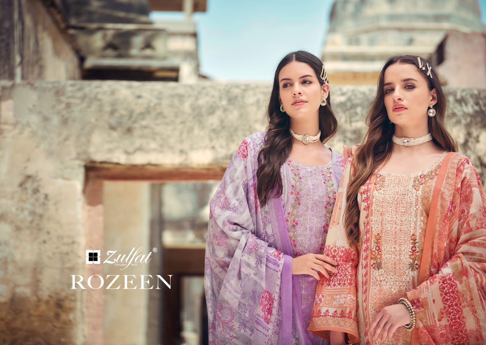 Rozeen By Zulfat Pakistani Printed Pure Cotton Dress Material Wholesale Shop In Surat